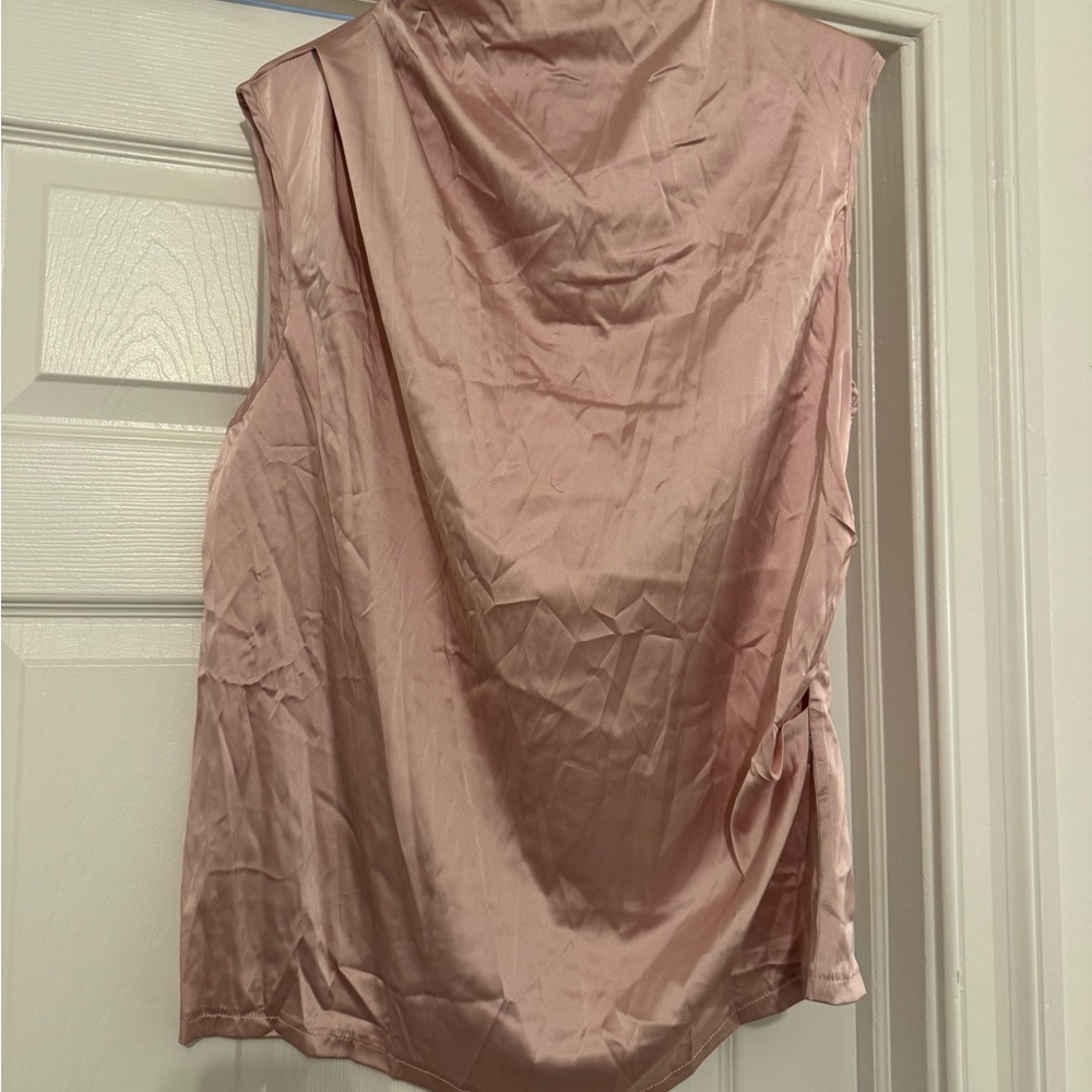 SHEIN Blush Satin Sleeveless Blouse